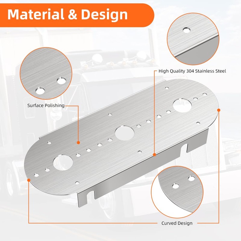 MOTOQUEEN Air Cleaner Front Light Brackets Kit for Peterbilt 3