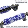 Mcredy 4 Pcs Ceramic Drawer Pulls Blue and White Porcelain
