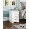 WLIVE White Night Stand with 3 Drawers, Small Nightstand with