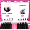 Fowendia Lash Clusters 80D 100D Fluffy Individual Lashes D Curl