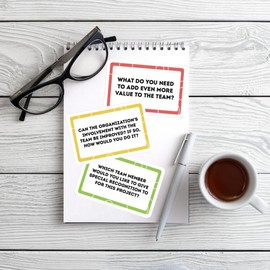 2DOBOARD Team Question Cards for Effective Retrospectives, Workshops and Meetings | Coaching Cards for Team Building and Interventions | 50 Coaching Cards for Improved Team Dynamics and Collaboration