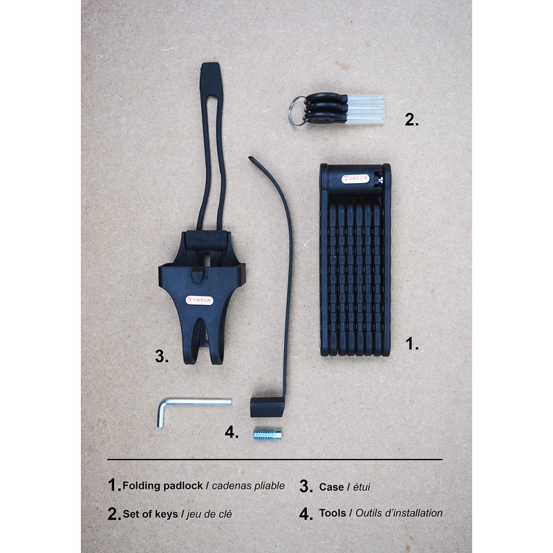 Folding Bike Lock with Heavy Duty Security Chain for Bicycles,