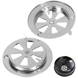 2 Pack BBQ Smoker Air Vent Set, Grill Vent, Stainless Steel Grill Damper for Adjusting Airflow, Replacement Parts for Grill, Stove and Smoker