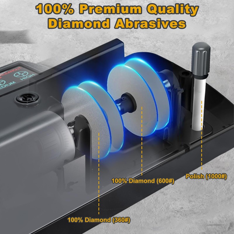 Electric Knife Sharpener, 5 in 1 Multifunctional 3-Speed Variable Professional