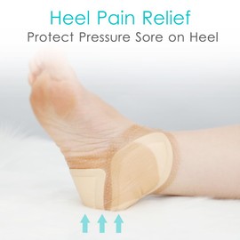 Silicone Foam Dressing Wounds Bandages with Gentle Adhesive Border - 8"x8" Heel Protector Padding for Ulcer, Sore, Cracked Heels (Pack of 3)