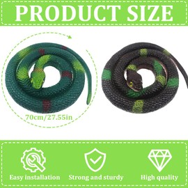 Pack of 2 Rubber Fake Snakes, Realistic Rubber Toy Snake to Keep Birds / Cats Away or Garden Props, Rubber Snake, Soft Rubber Snake Figure