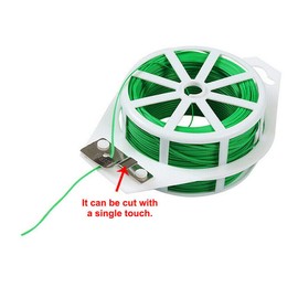 TOOLSTAR Plastic Coated Garden Tie with Dispenser and Cutter for Gardening, Home, Office (White, 100m)