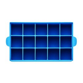 Farberware Pro Silicone Ice Cube Trays with Lid, 4-Piece, Blue