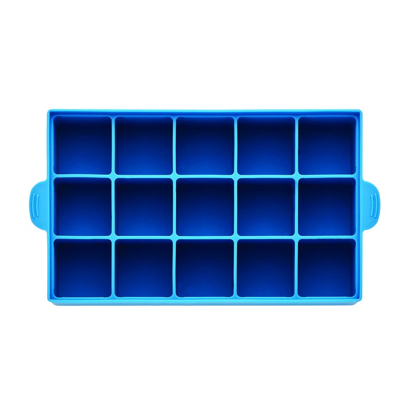 Farberware Pro Silicone Ice Cube Trays with Lid, 4-Piece, Blue