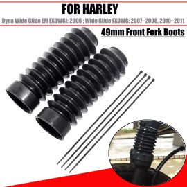 Unbranded 49mm Fork Cover Gaiters Shock Absorber For Harley Dyna FXD FXDWG FXDL FXDF FXDB