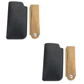 FOMIYES 2sets Professional Beard Accessory Wooden Mustache Comb Portable Folding Pocket Hair Tool