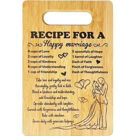Jenyerdar Wedding Gift for Couple,Bridal Shower Engagement Gifts Ideals for Bride and Groom, Happy Marriage Kitchen Cutting Board Newlywed Mr and Mrs Gifts Bride for Wedding