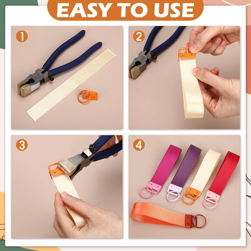 Landical 100 Pcs Key Fob Hardware Set 1 Inch with