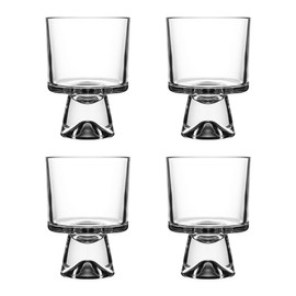 binsakao 4 Set 8.2 oz Glass Dessert Bowls Cups, Footed Dessert Bowls for Ice Cream Trifle Fruit Pudding Snack Salad Condiment Sundae Cocktail Drinks Party