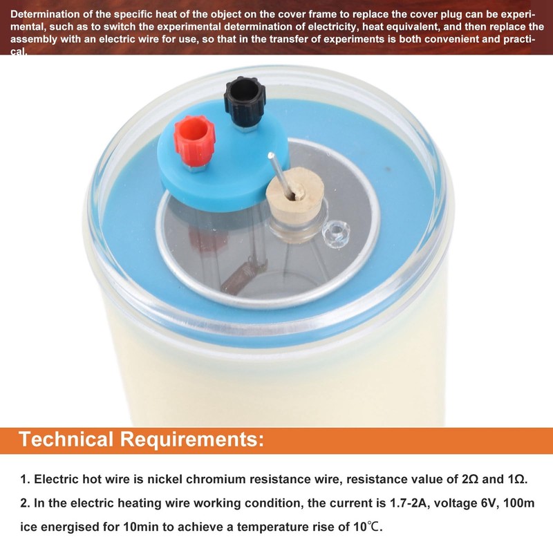 Electric Calorimeter, Double-Walled Electric Calorimeter with Transparent Lid, Stirrer for