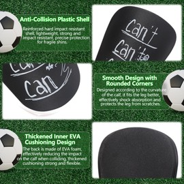 Rigidstone Pack of 4 Mini Football Shin Pads, 10 x 6 cm, Shin Pads, Children's Football - Football, Shin Guards for Adults and Children, Football (Black + White)