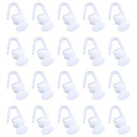 100 Pcs Plastic Curtain Hooks, 8 mm Sliding Track Glider Hooks for Window, Door, Shower Curtains