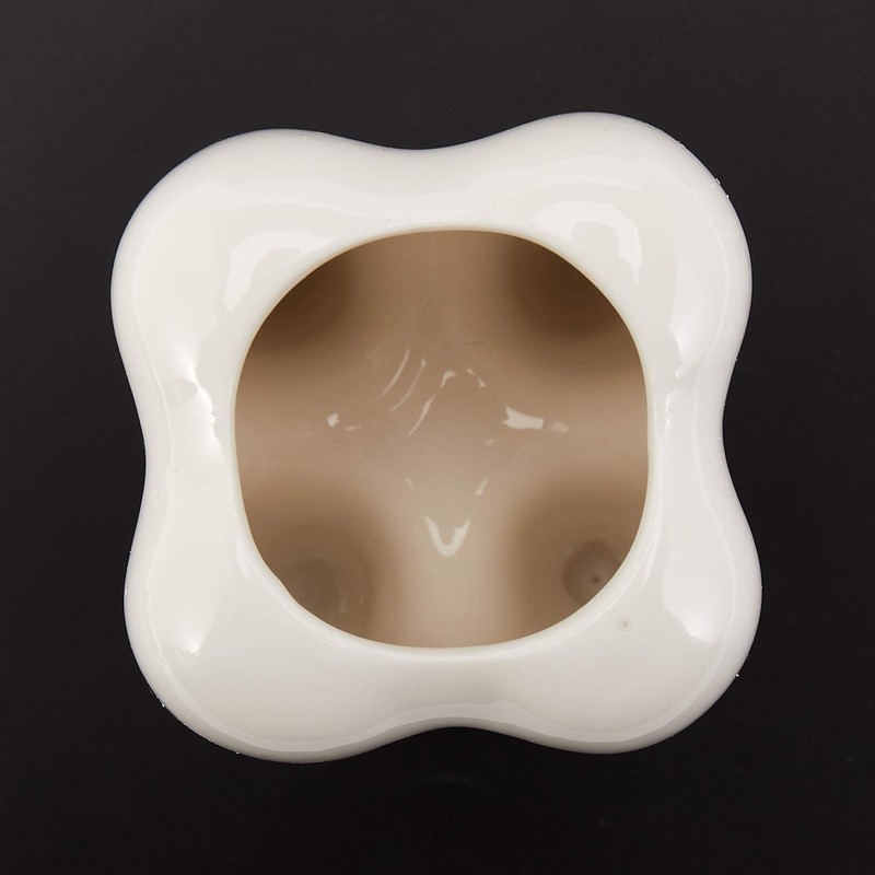 Dropfree Tooth Shape White Ceramic Flower Pot Modern Design Planter