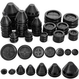 Yarlung 42 Pack Rubber Grommets Assortment Kit for Wire Protection, 7 Sizes Drill Hole Grommets Firewall Hole Plug for Wire, Plug, Electrical Appliance, Plumbing, Tower Shaped and Round Double Sided