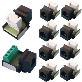 10 RJ11 CAT3 Telephone Socket adapters Model 110 IDC 6P4C Connector modules (IDCRJ11, Black)
