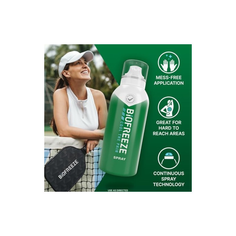 Biofreeze Menthol Spray 3 FL OZ Colorless Aerosol Spray Associated