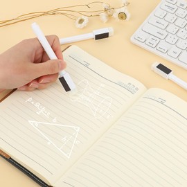 Mozeat Lens 12 Pcs Dry Erase Marker Magnetic White Fine Tip Magnetic Markers Whiteboard Markers with Eraser Marker for White Board Mini Dry erase Markers Dry Erase Pens for Office Home Black