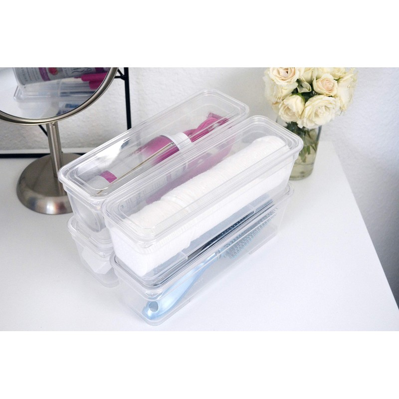 Best Kept 6 Bin Pack, Long Home Organizer Storage Boxes