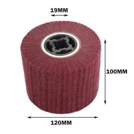 Docache Sanding Roller Efficient Sanding Roll Brush Made of Brown Corundum and Synthetic Fibre, Brush Nylon Brush for Sanding Machine for Polishing 120 x 100 mm (120 Grit)