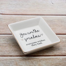 JoycuFF Trinket Dishes Grandma Mom Gifts Friendship Gifts For Women Friends For Birthday Christmas Anniversary Thanksgiving Day Jewelry Dish For You Are The Grandma Everyone Wishes They Had
