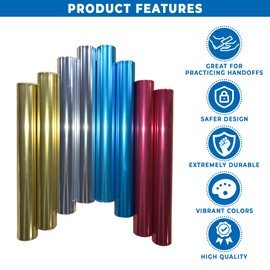 Ace Creations Aluminum Relay Batons for Track and Field Races, Gym, Phy Ed, Running (8)