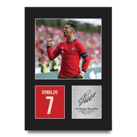 HWC Trading Cristiano Ronaldo Portugal Gifts Printed Signed Autograph Picture for Football Fans and Supporters - A4 Portrait