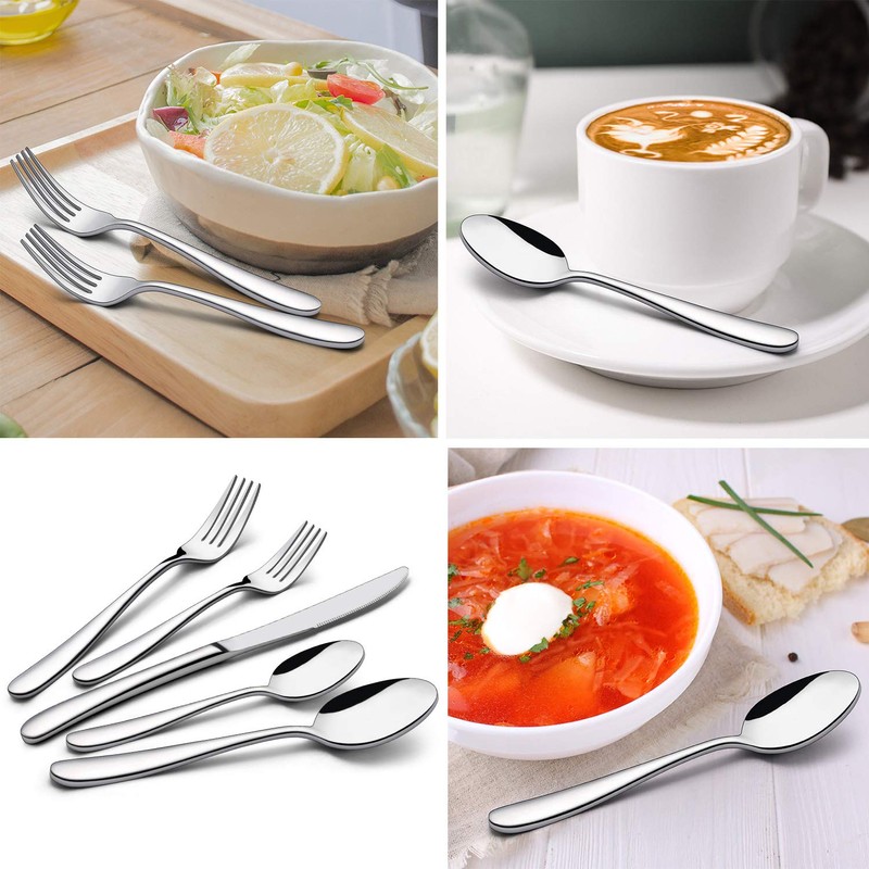 LIANYU Heavy Duty Silverware Cutlery Set, 20-Piece Stainless Steel Flatware