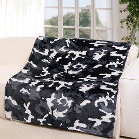 YISUMEI Military Camouflage Blanket Army Black 150 x 200 cm Blankets and Throws Soft Fleec Camo Blanket Warm and Cozy Camping Blanket Gifts for Boys Adults Men