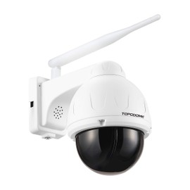 Topodome 5MP Outdoor Surveillance Camera, 940 nm IR, Wireless IP WLAN Camera, Outdoor, PT 355°/90°, Person Detection and Automatic Tracking, 2-Way Audio, MicroSD 32G Built-in, Siren, IP66