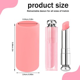 Lyxheth 2PCS Car Lip Balm Holder, Chapstick Holder for Car, Vehicle Lipstick Holder, Universal Cute Lip Balm Holder No Melt Car Interior Accessories Fit for Women and Girls Car Decor (Pink)