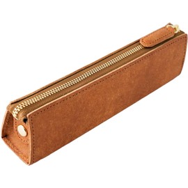 Slip-On Pen Case, PB Zipper Pen Case, A-IPV-5801, Cognac (Light Brown)
