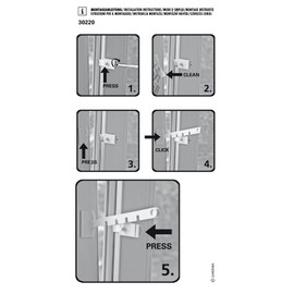 GARDINIA Feststeller für Kippfenster, Mit Klemmträger, Bügel und Grundplatte, Montage zum Kleben ohne Bohren, Kunststoff, Weiß, 10 x 4 x 1 cm