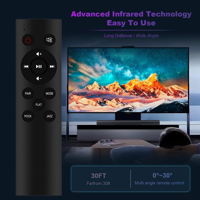 AULCMEET Replace Remote Control Compatible with Majority BOWFELL Bow-BAR-BLK Bowfell