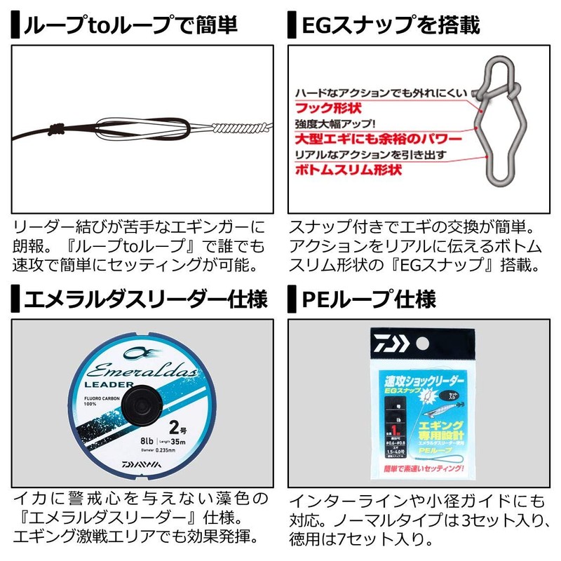 Daiwa Fast Shock Leader, EG Snap, No. 2.0, 8 lb,