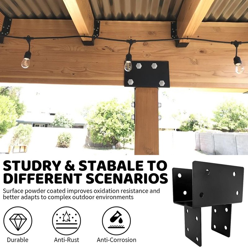 DEVALLEY 4pcs T-Shaped Cap Tie Post Brackets,Horizontal Contector Bracket with