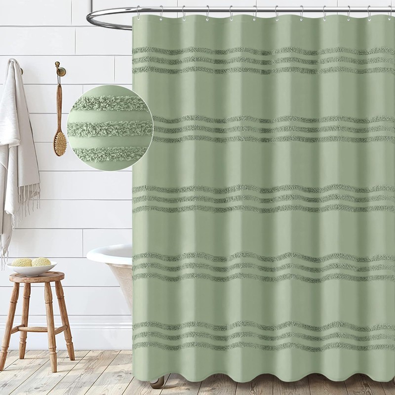 Dynamene Stall Fabric Shower Curtain - 54x78 Inches Long Tufted