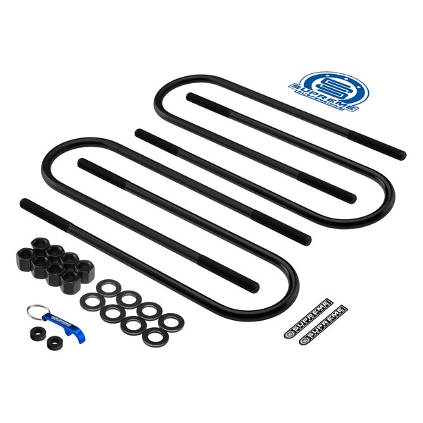 Supreme Suspensions - 4X Heavy-Duty Round Bend U-Bolts for Lifted Applications => 17.5" Long x 3.5" Wide x 5/8" Threads - Can Cooler Included with Purchase