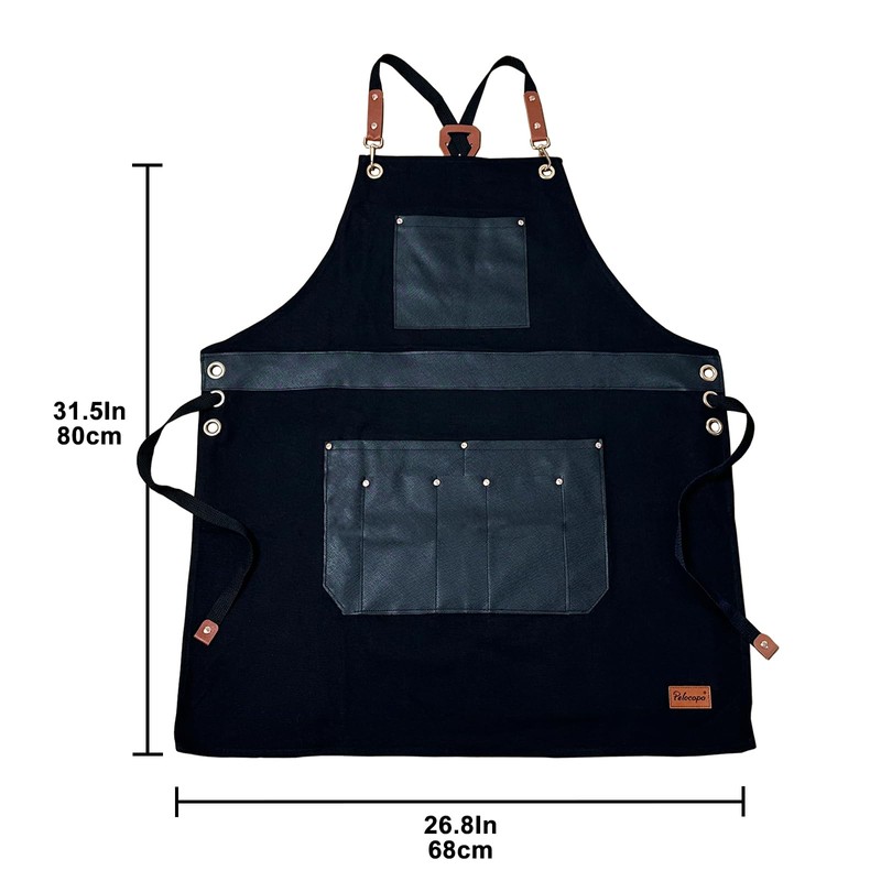 Pelocapa Barber Hair Stylists Working Apron Waterproof Canvas Apron with