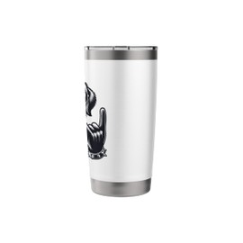 Death Metal, Heavy Metal Rock Headbanging Biker Dog Gift Stainless Steel Insulated Tumbler