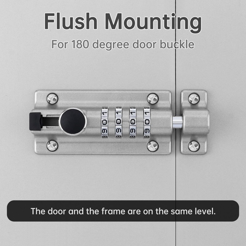 HOJLKLD Combination Lock, 4 Digit Zinc Alloy Slide Bolt Lock,