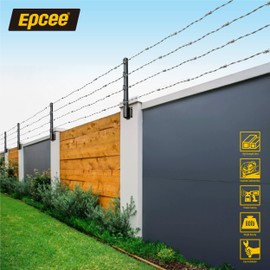Epcee Fence Post Extender, 23.5" Fence Barbed Wire Extend Arm，for Outdoor Fences to Increase Height, Protect Privacy and Pets Jumping Off (Concrete Wall-8 Pack)