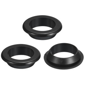 sourcing map 3 Pcs Rubber Grommets, 35mm ID 40mm Drill Hole Double Sided Hollow Firewall Hole Plugs Round Electrical Wiring Gasket, Black