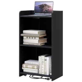 aboxoo Podium Stand - Portable Podium Stand with 4 Rolling Wheels, Pulpits for Churches with Adjustable Shelf, Hostess Stand, Mobile podiums for Church, Classroom, Office (with Charging Station)