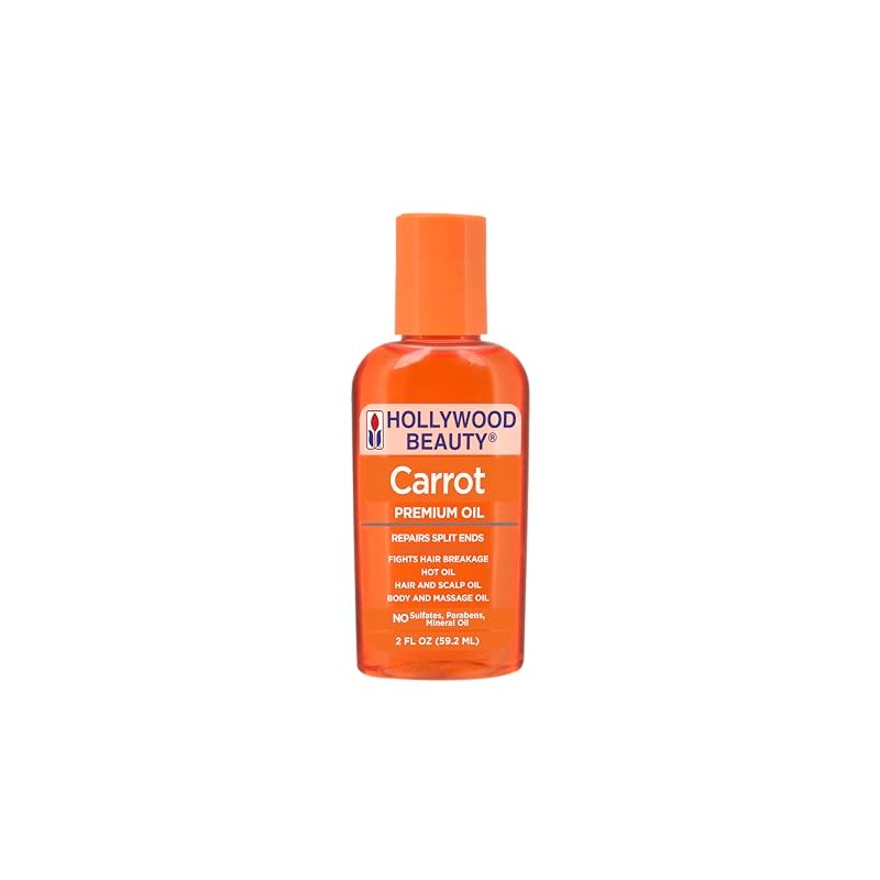 Hollywood Beauty Carrot Hair Oil, 2oz Bottle, Hair, Scalp, Skin,