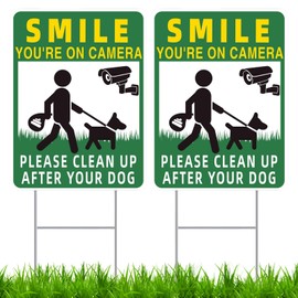 Dog Kacken Prohibited Sign, 20 x 30 cm, Plug-In Signs, No Dog Toilet Sign, Double-Sided with Posts, PVC Sign Weatherproof with Ground Spike Pack of 2